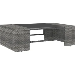 MAISON EXCLUSIVE - Salon de jardin 9 pcs résine tressée gris