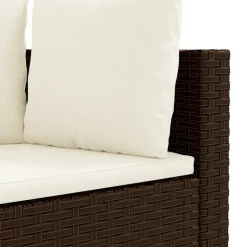 MAISON EXCLUSIVE - Salon de jardin avec coussins 3 pcs marron résine tressée