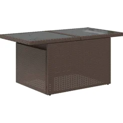 MAISON EXCLUSIVE - Salon de jardin avec coussins 9 pcs marron résine tressée