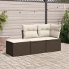 MAISON EXCLUSIVE - Salon de jardin avec coussins 3 pcs marron résine tressée