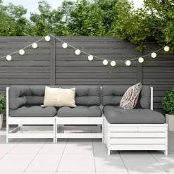 MAISON EXCLUSIVE - Salon de jardin 4 pcs blanc bois de pin massif