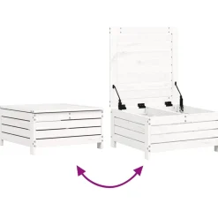 MAISON EXCLUSIVE - Salon de jardin 4 pcs blanc bois de pin massif