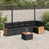 MAISON EXCLUSIVE - Salon de jardin 7 pcs avec coussins noir résine tressée