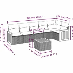 MAISON EXCLUSIVE - Salon de jardin 7 pcs avec coussins noir résine tressée