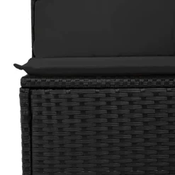 MAISON EXCLUSIVE - Salon de jardin avec coussins 14 pcs noir résine tressée