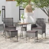 MAISON EXCLUSIVE - Salon de jardin 5 pcs résine tressée gris