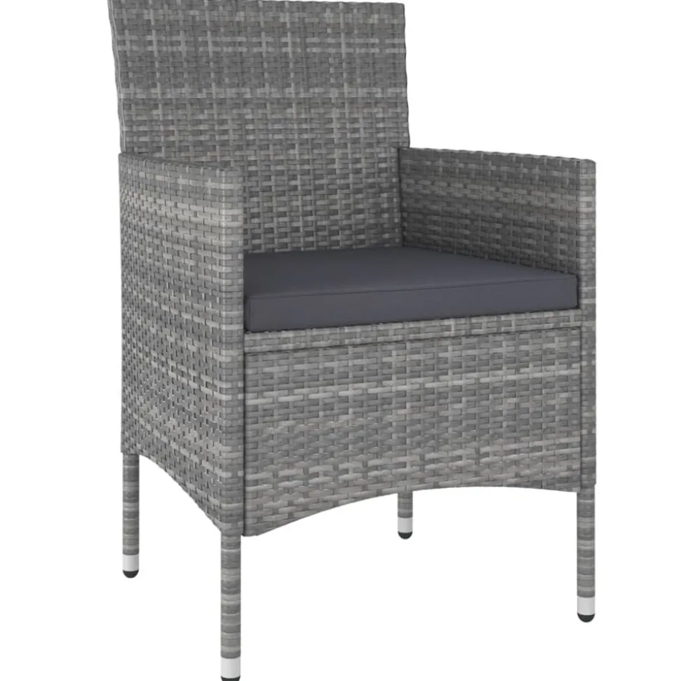 MAISON EXCLUSIVE - Salon de jardin 5 pcs résine tressée gris