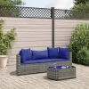 MAISON EXCLUSIVE - Salon de jardin 4 pcs avec coussins gris résine tressée