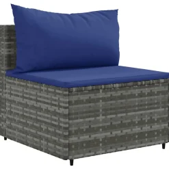 MAISON EXCLUSIVE - Salon de jardin 4 pcs avec coussins gris résine tressée