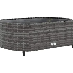 MAISON EXCLUSIVE - Salon de jardin 4 pcs avec coussins gris résine tressée