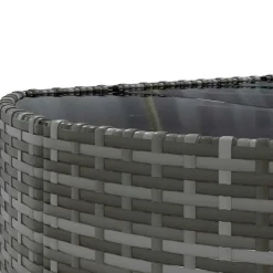 MAISON EXCLUSIVE - Salon de jardin 4 pcs avec coussins gris résine tressée