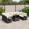 MAISON EXCLUSIVE - Salon de jardin 11 pcs avec coussins noir résine tressée