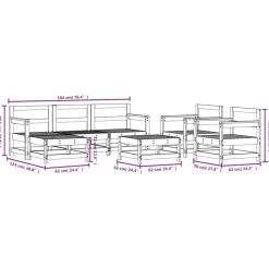MAISON EXCLUSIVE - Salon de jardin 7 pcs bois massif douglas