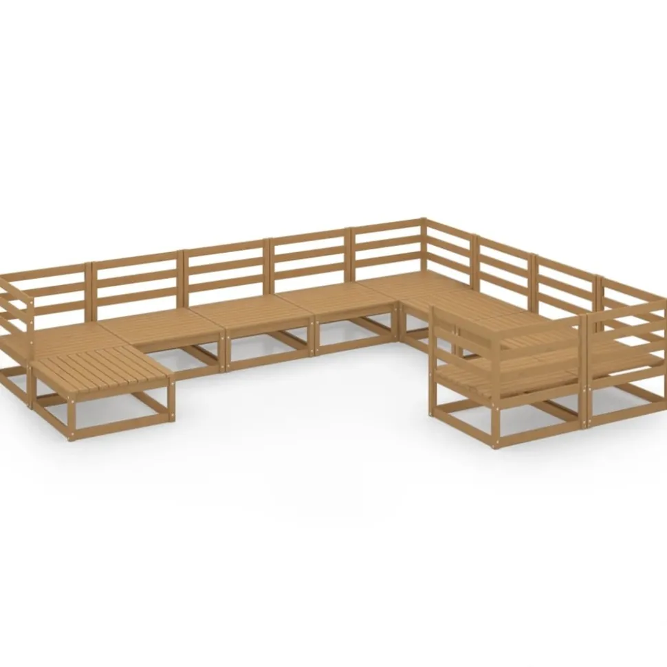 MAISON EXCLUSIVE - Salon de jardin 10 pcs bois de pin massif