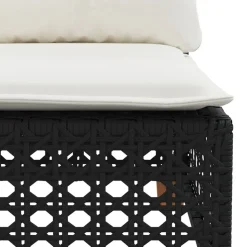 MAISON EXCLUSIVE - Salon de jardin 10 pcs avec coussins noir résine tressée