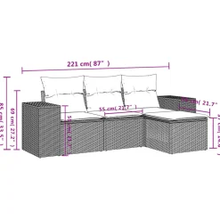 MAISON EXCLUSIVE - Salon de jardin avec coussins 4 pcs beige résine tressée