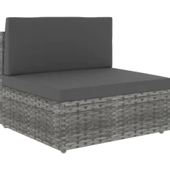 MAISON EXCLUSIVE - Salon de jardin 5 pcs résine tressée gris