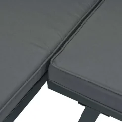MAISON EXCLUSIVE - Salon de jardin 3 pcs avec coussins noir aluminium