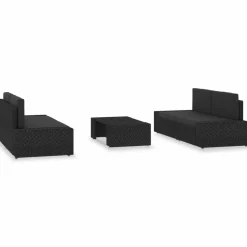 MAISON EXCLUSIVE - Salon de jardin 5 pcs résine tressée noir