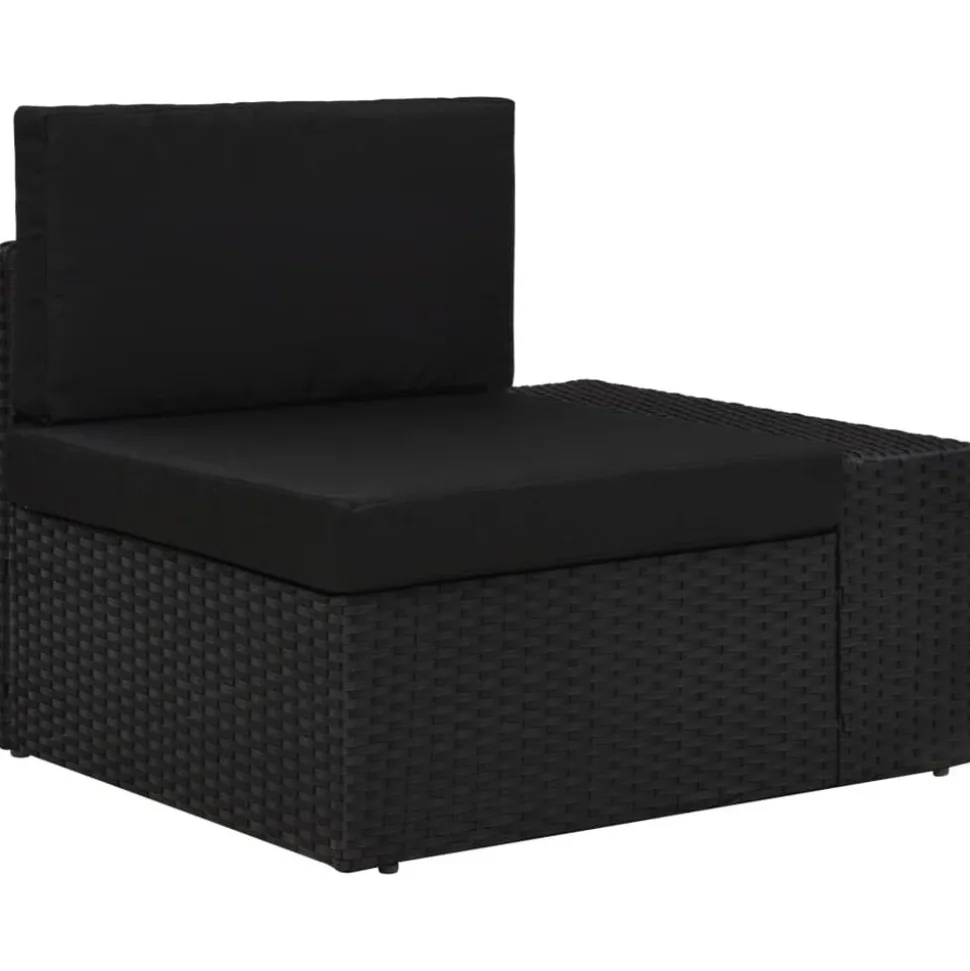 MAISON EXCLUSIVE - Salon de jardin 5 pcs résine tressée noir