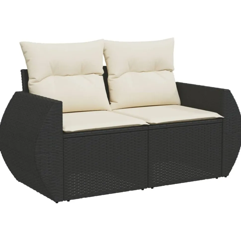 MAISON EXCLUSIVE - Salon de jardin 6 pcs avec coussins noir résine tressée