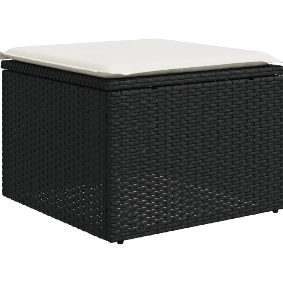 MAISON EXCLUSIVE - Salon de jardin 6 pcs avec coussins noir résine tressée