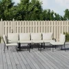 MAISON EXCLUSIVE - Salon de jardin 7 pcs avec coussins sable acier