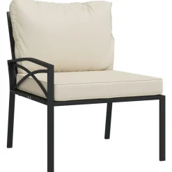 MAISON EXCLUSIVE - Salon de jardin 7 pcs avec coussins sable acier