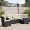 MAISON EXCLUSIVE - Salon de jardin 5 pcs avec coussins noir résine tressée