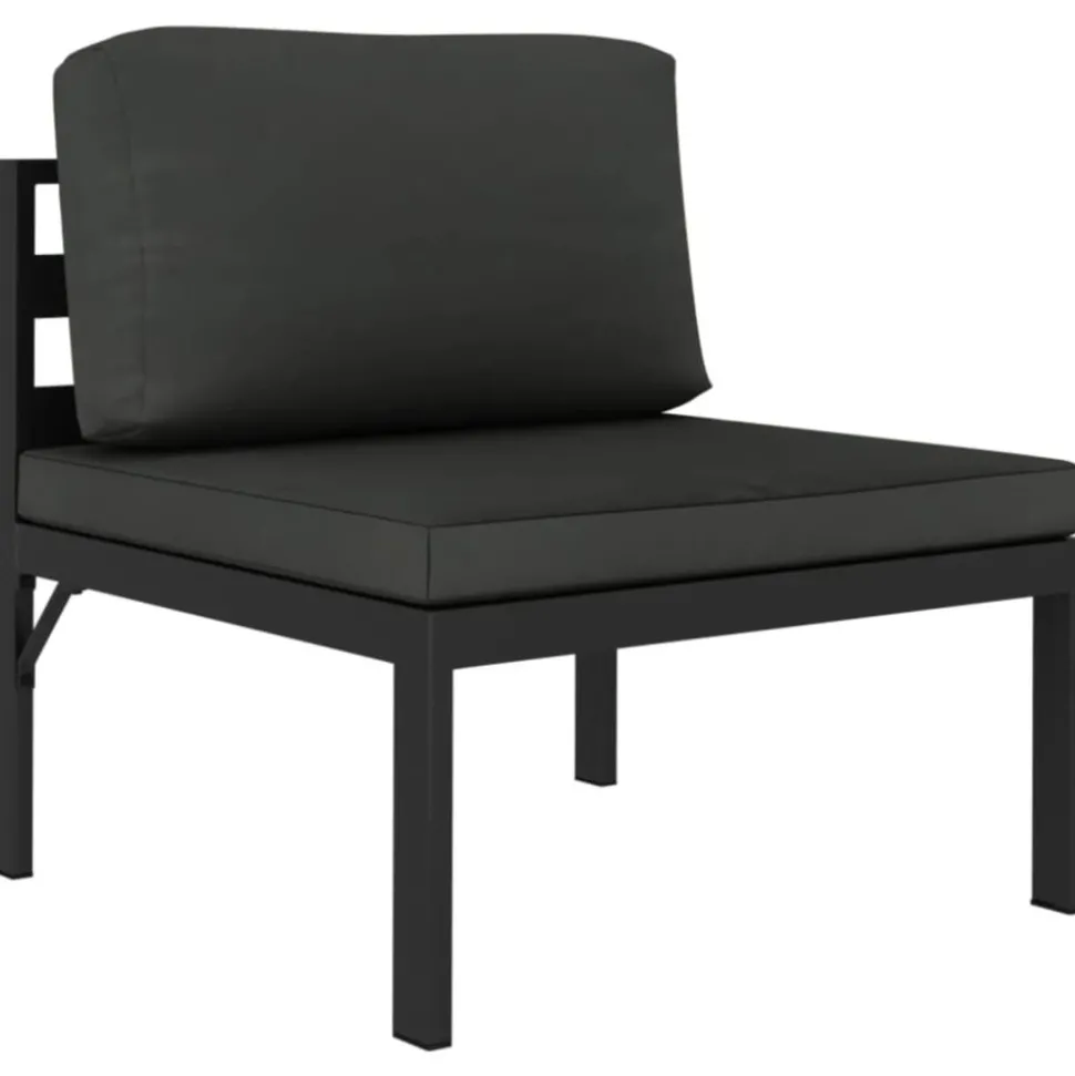 MAISON EXCLUSIVE - Salon de jardin 7 pcs avec coussins aluminium anthracite