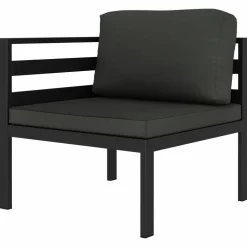 MAISON EXCLUSIVE - Salon de jardin 2 pcs avec coussins aluminium anthracite
