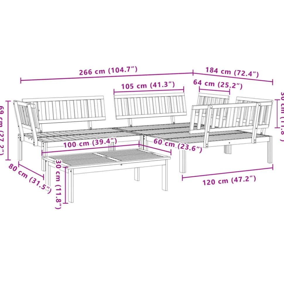 MAISON EXCLUSIVE - Salon palette de jardin 4 pcs bois d'acacia massif