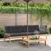 MAISON EXCLUSIVE - Salon palette de jardin avec coussins 3pcs bois d'acacia massif