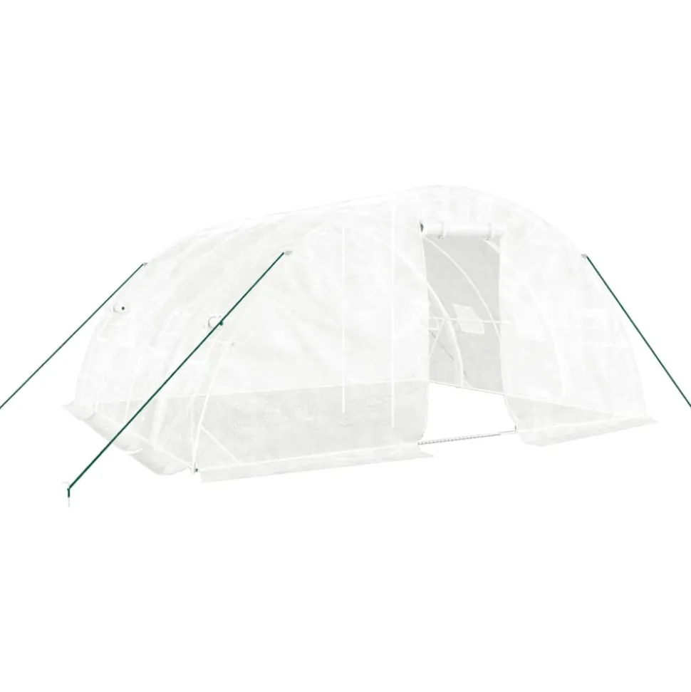MAISON EXCLUSIVE - Serre avec cadre en acier blanc 20 m² 5x4x2,3 m