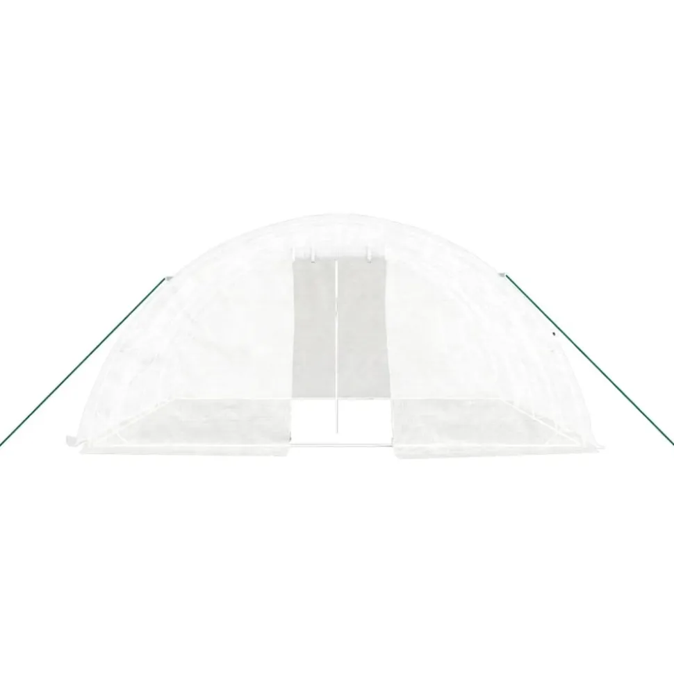 MAISON EXCLUSIVE - Serre avec cadre en acier blanc 20 m² 5x4x2,3 m