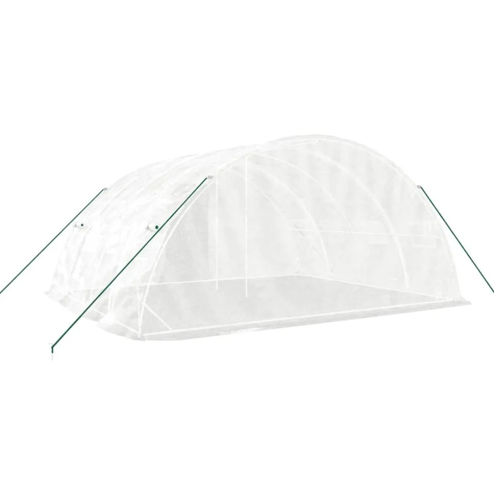 MAISON EXCLUSIVE - Serre avec cadre en acier blanc 20 m² 5x4x2,3 m