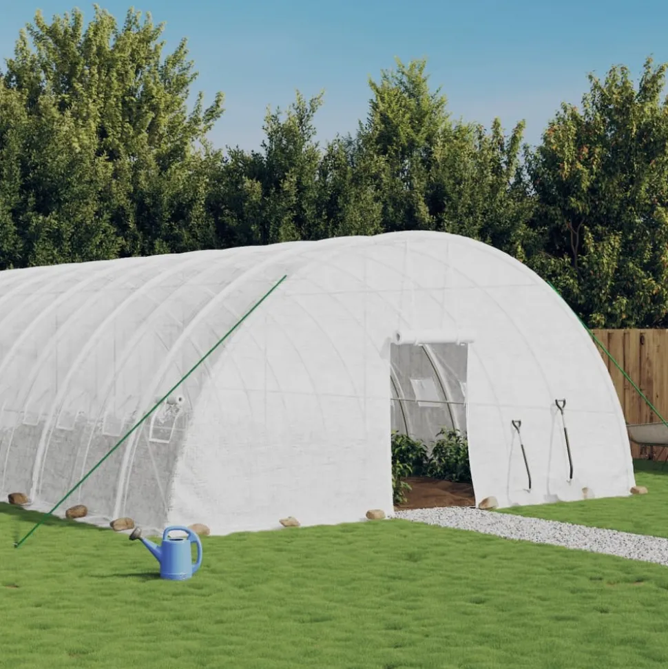 MAISON EXCLUSIVE - Serre avec cadre en acier blanc 72 m² 12x6x2,85 m