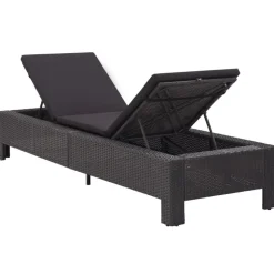 MAISON EXCLUSIVE - Transat avec coussin noir résine tressée