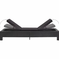 MAISON EXCLUSIVE - Transat avec coussin noir résine tressée