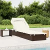 MAISON EXCLUSIVE - Transat avec toit pliable marron 213x63x97 cm résine tressée