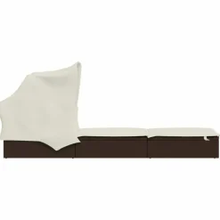 MAISON EXCLUSIVE - Transat avec toit pliable marron 213x63x97 cm résine tressée