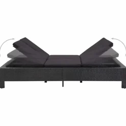 MAISON EXCLUSIVE - Transat à 2 places avec coussin noir résine tressée