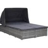 MAISON EXCLUSIVE - Transat à 2 places avec coussin résine tressée gris