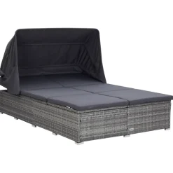 MAISON EXCLUSIVE - Transat à 2 places avec coussin résine tressée gris