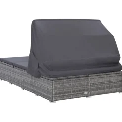 MAISON EXCLUSIVE - Transat à 2 places avec coussin résine tressée gris