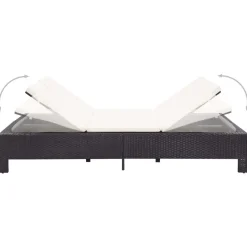 MAISON EXCLUSIVE - Transat à 2 places avec coussin noir résine tressée