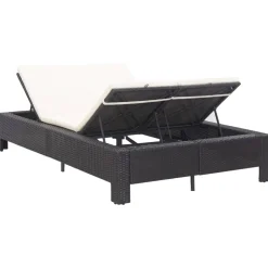 MAISON EXCLUSIVE - Transat à 2 places avec coussin noir résine tressée