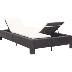MAISON EXCLUSIVE - Transat à 2 places avec coussin noir résine tressée