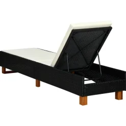 MAISON EXCLUSIVE - Transat avec coussin résine tressée noir