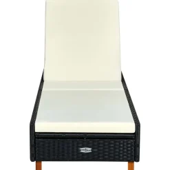 MAISON EXCLUSIVE - Transat avec coussin résine tressée noir